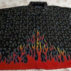 5X Big Dog Flame Hawaiian Shirt